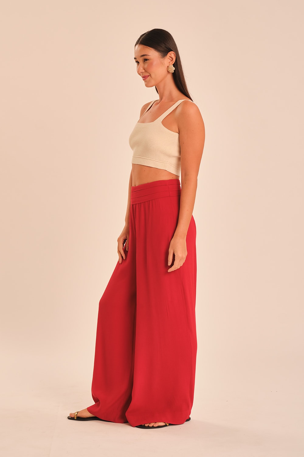 Calca Tamara Vermelho Hibisco