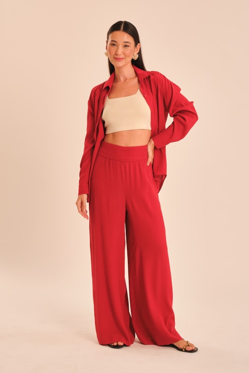 Calca Tamara Vermelho Hibisco - foto 1