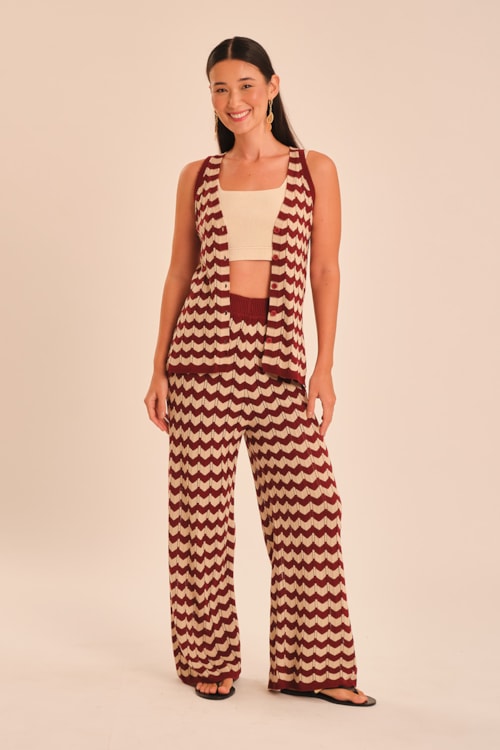 Calca Tricot Listra Tamara Listrado - foto 1
