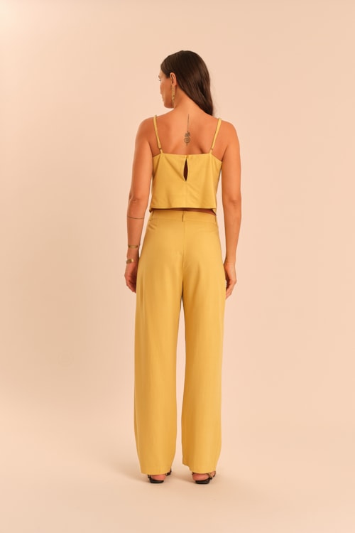 Calca Viscose Nilo Amarelo Acafrao - foto 4