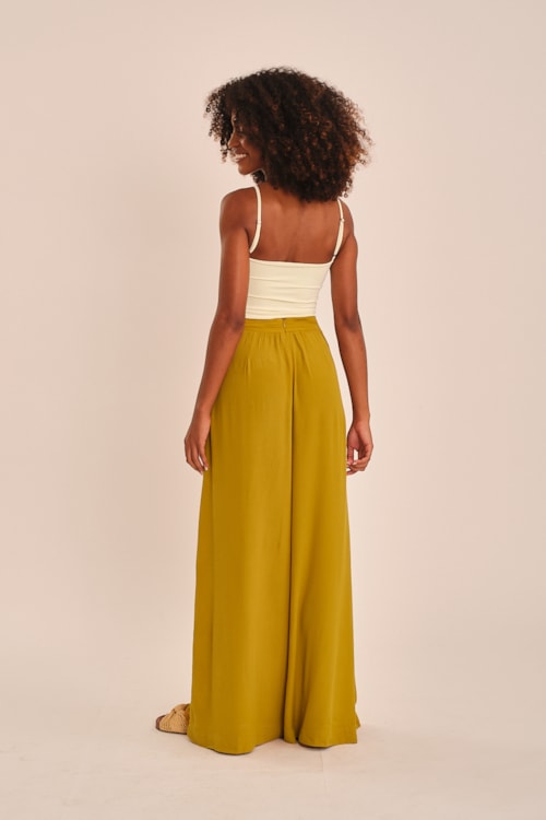 Calça Viscose Peach Amarelo Camelo - foto 3