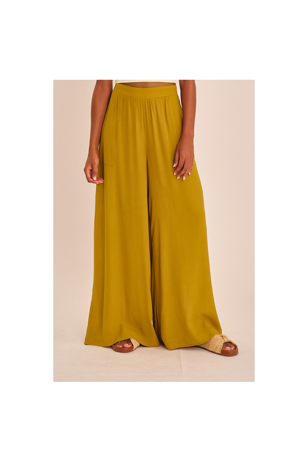 Calca Viscose Peach Amarelo Camelo