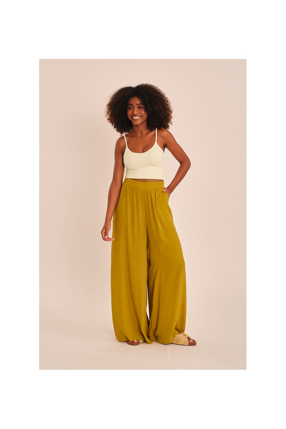 Calca Viscose Peach Amarelo Camelo