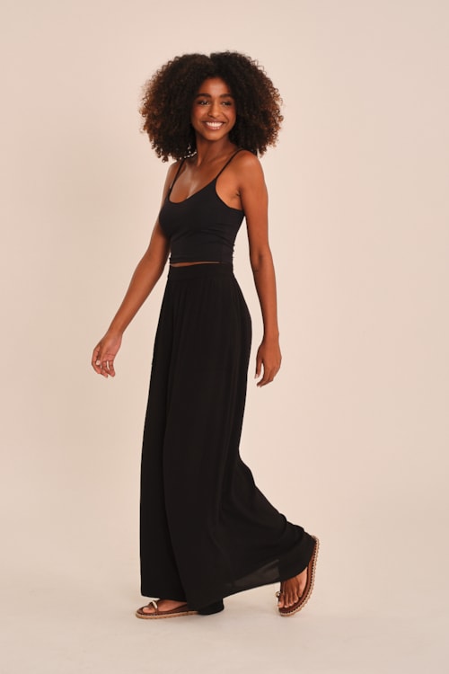 Calca Viscose Peach Preto - foto 4