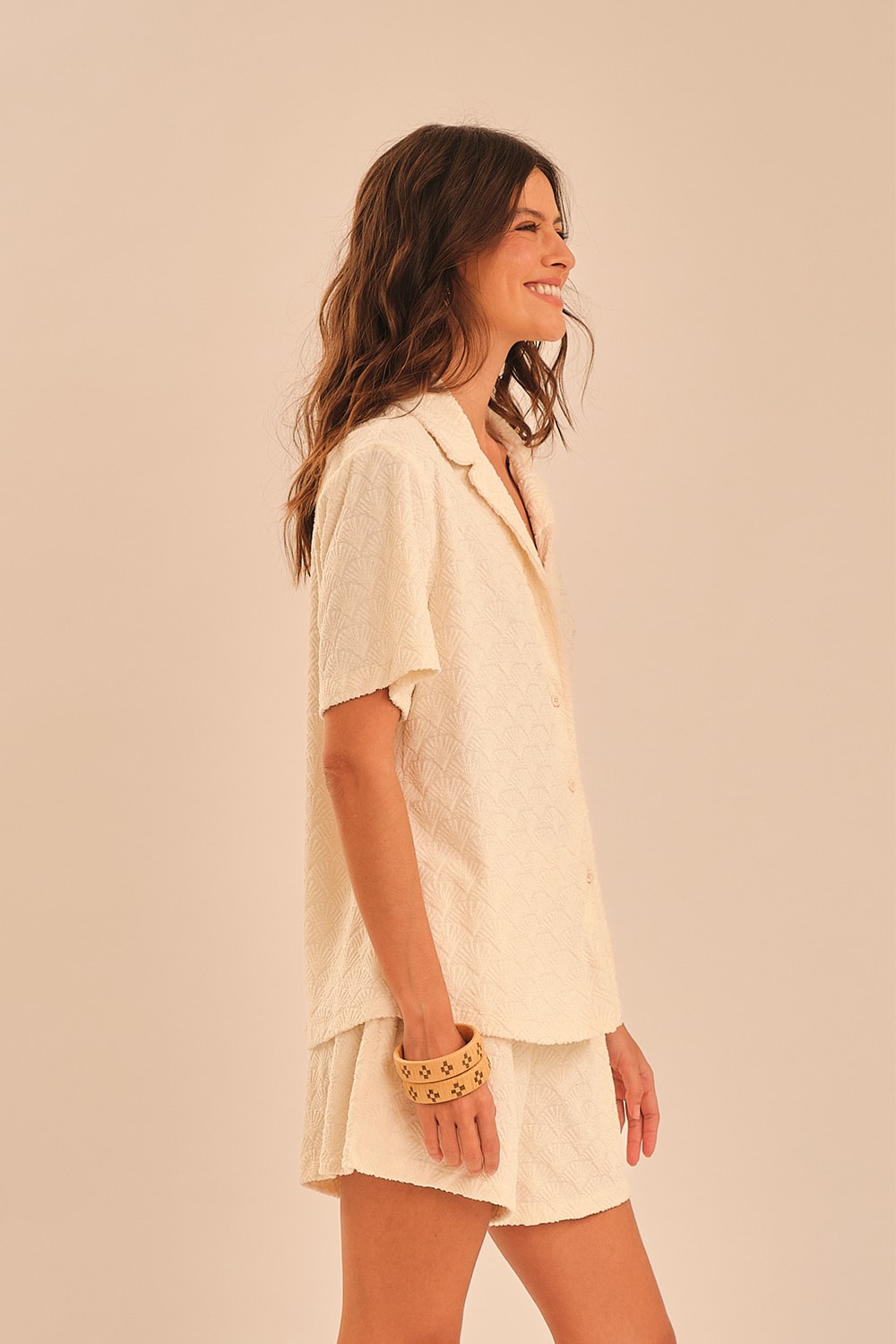 Camisa Atoalhado Conchas Off