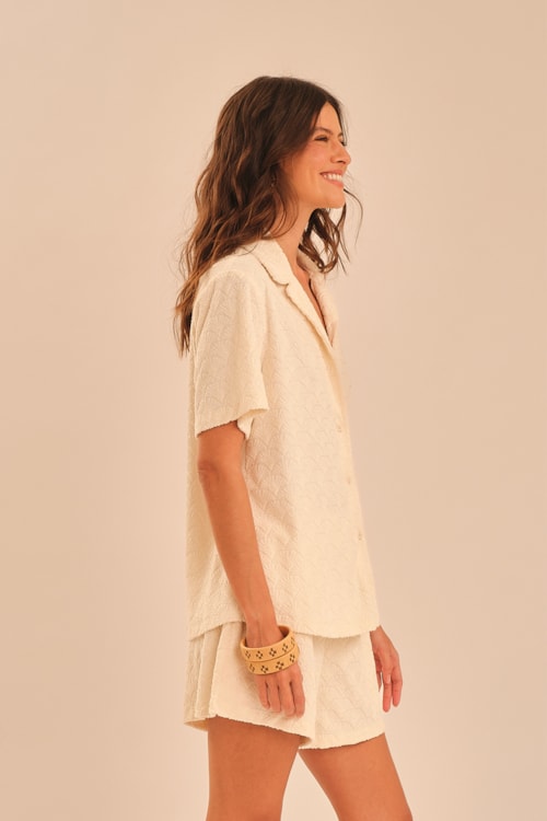 Camisa Atoalhado Conchas Off - foto 5