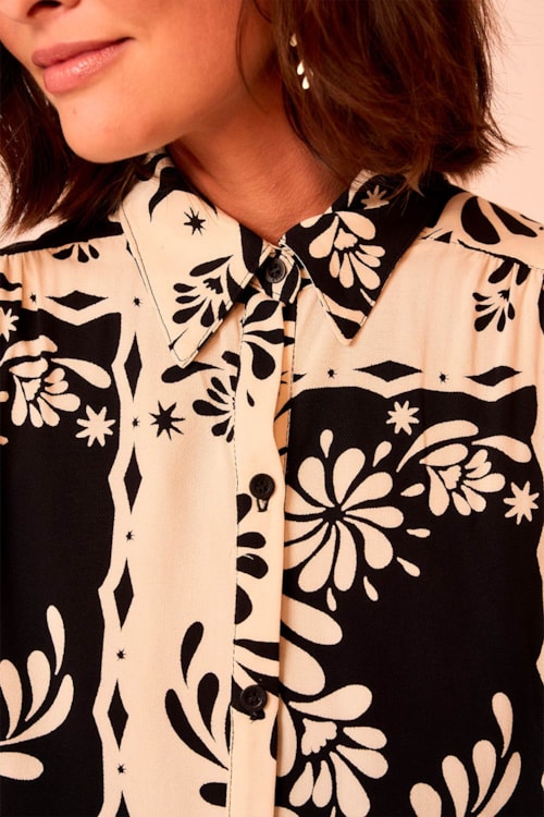 Camisa Bandana Bicolor Estampado - foto 4