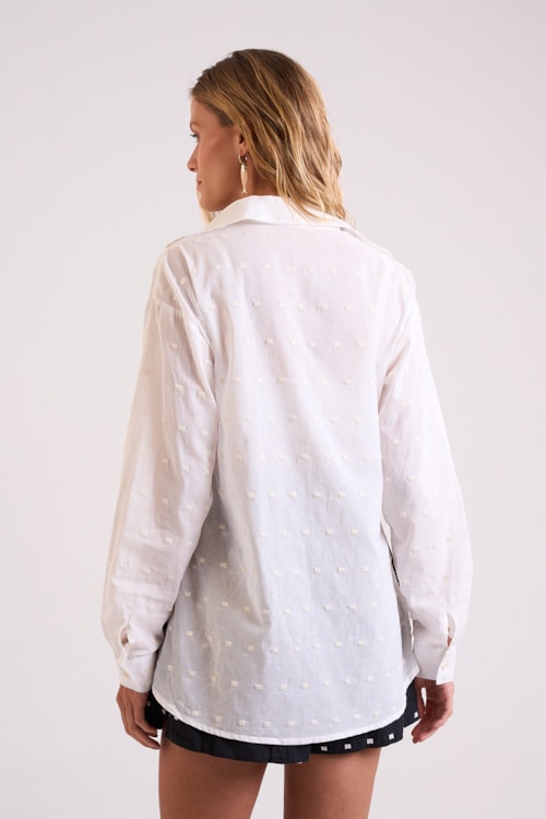 Camisa Bordado Lila Off - foto 4