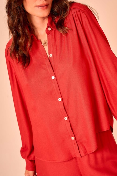Camisa Capri Vermelho Rubi - foto 2