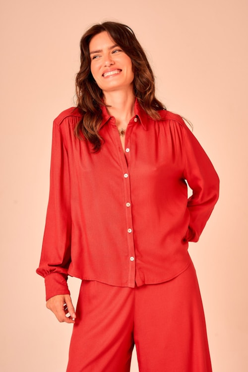 Camisa Capri Vermelho Rubi - foto 1