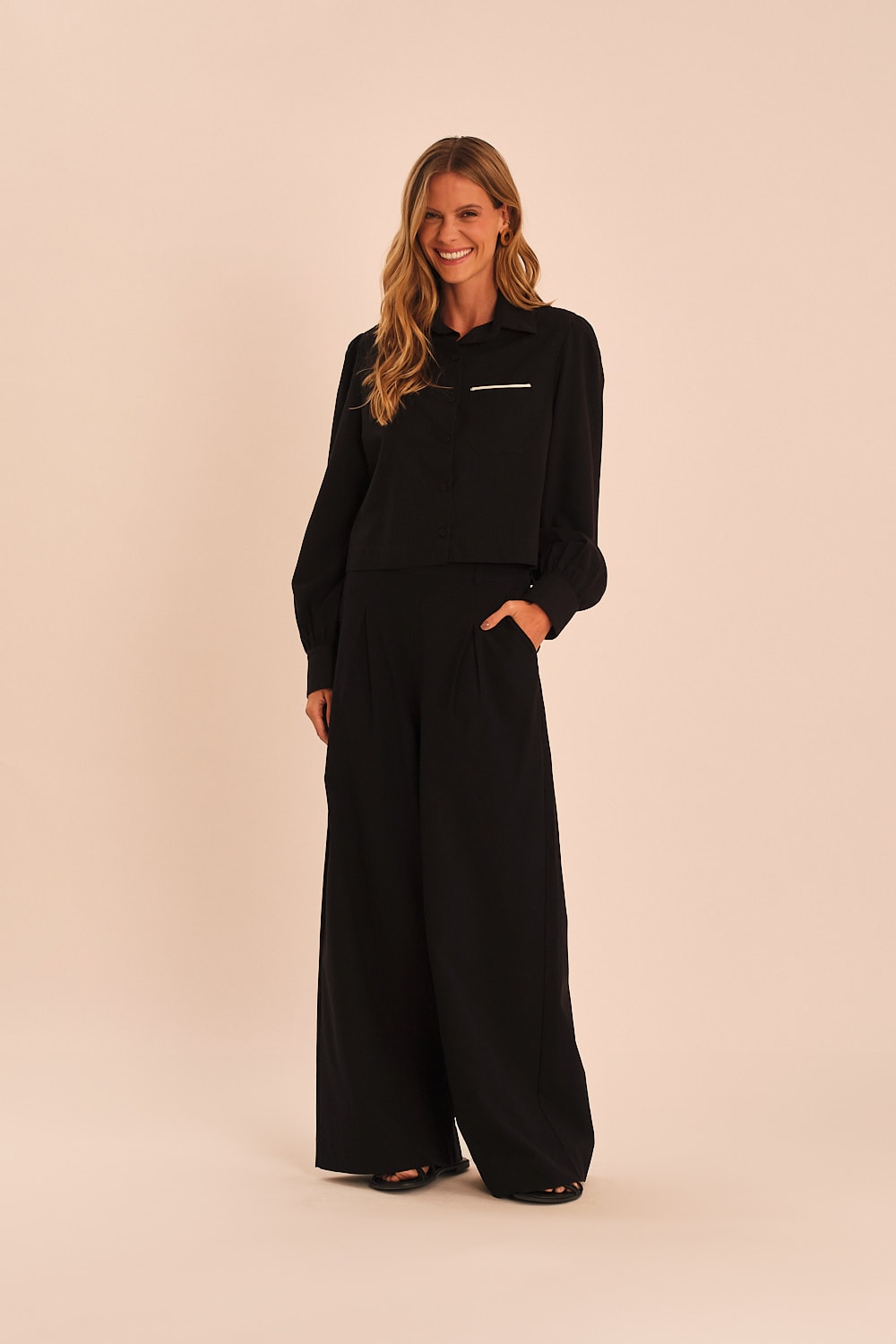 Camisa Cotton Detalhe Preto