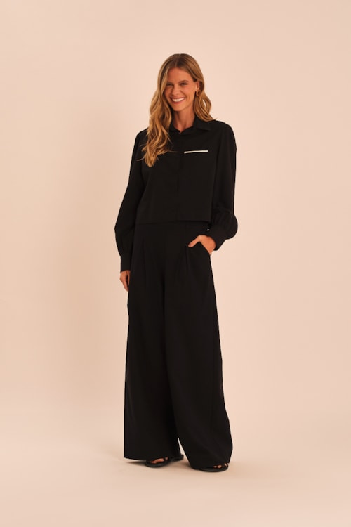 Camisa Cotton Detalhe Preto - foto 6
