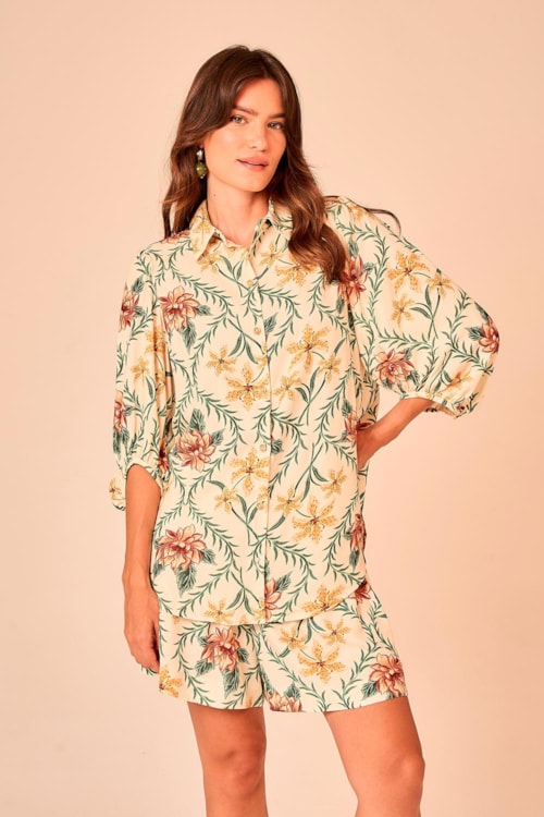 Camisa Floral Lotus Estampado - foto 2