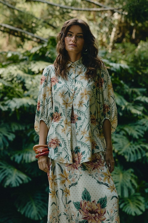 Camisa Floral Lotus Estampado - foto 1