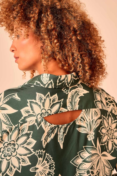 Camisa Jardim Bicolor Estampado - foto 4