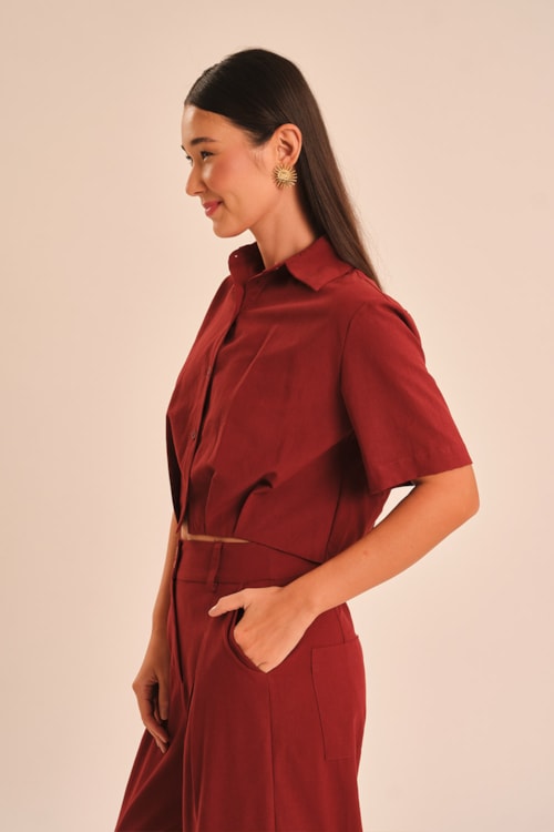 Camisa Jardim Vinho Tamara - foto 3