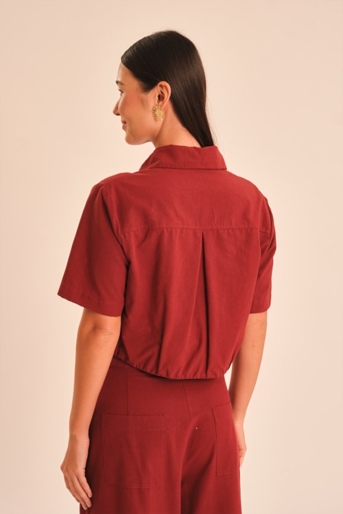 Camisa Jardim Vinho Tamara - foto 4