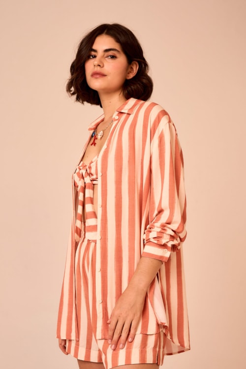 Camisa Listrado Aperol Estampado - foto 3