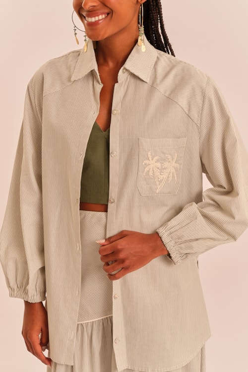 Camisa Listrado Riviera Verde Musgo - foto 6