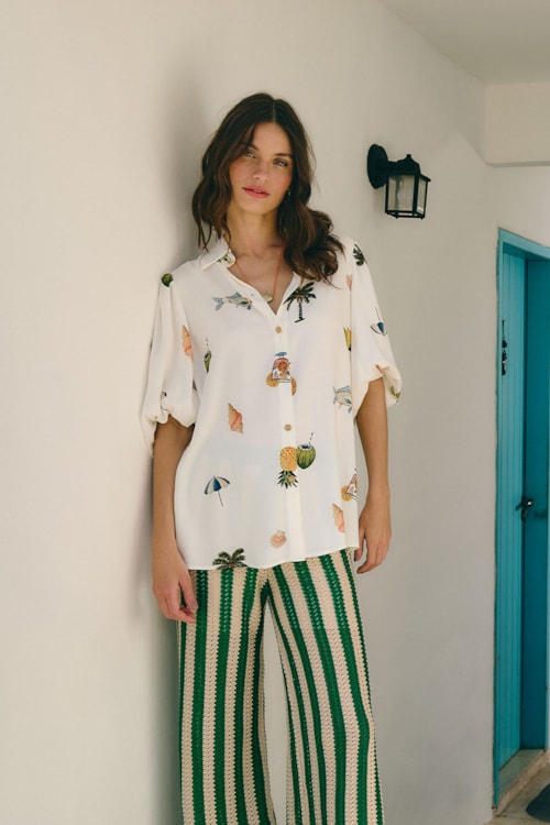 Camisa Mistura Boa Estampado - foto 1