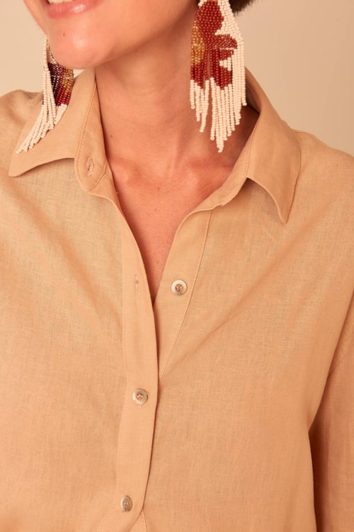 Camisa Natural Bege - foto 4