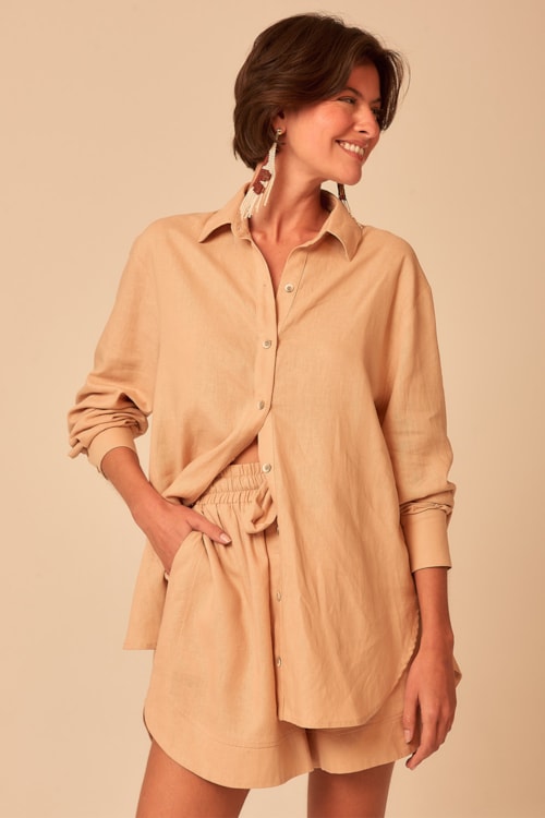 Camisa Natural Bege - foto 5