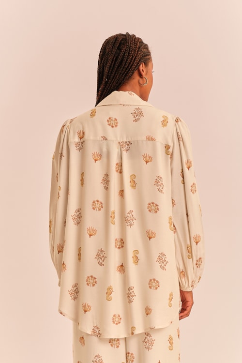 Camisa Oceano Bordado Estampado - foto 6
