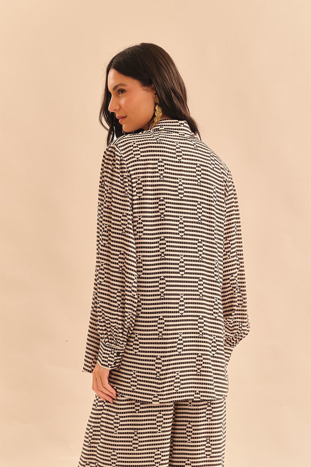 Camisa Peixe Abstrato Estampado