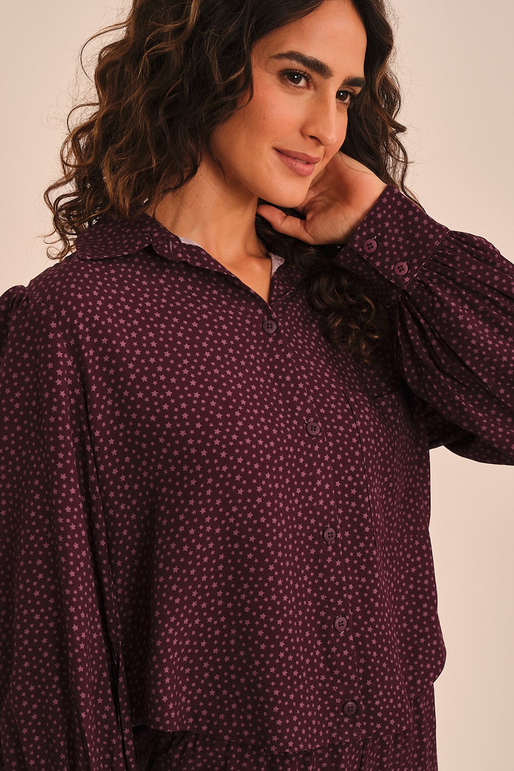 Camisa Poa Estrela Estampado