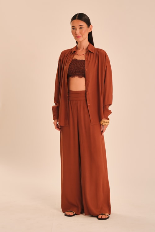 Camisa Tamara Marrom Argila - foto 3