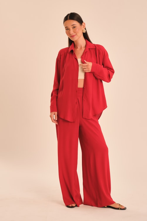 Camisa Tamara Vermelho Hibisco - foto 2