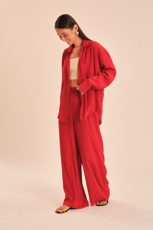 Camisa Tamara Vermelho Hibisco - foto 3