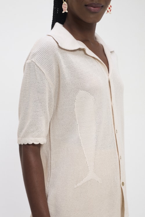 Camisa Tricot Sardine Perola - foto 4
