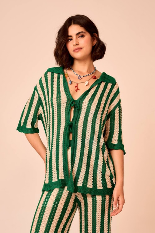 Camisa Tricot Veraneio Listrado - foto 1