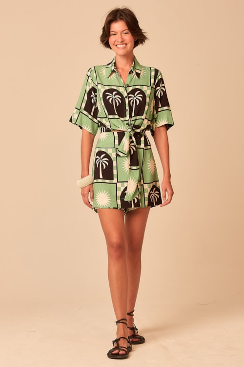 Camisa Tropical Tree Estampado - foto 1