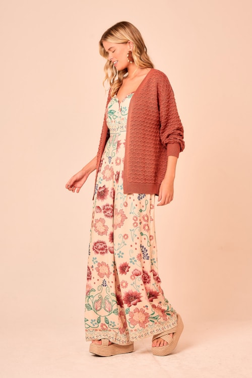 Cardigan Escamas Rosa Antigo - foto 2