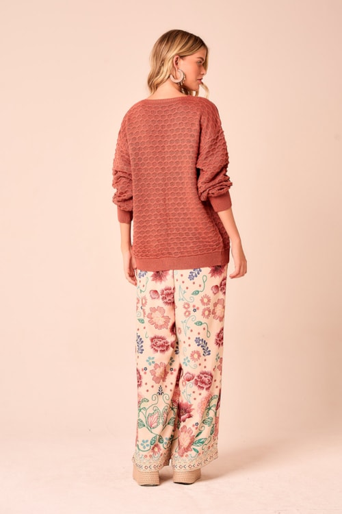 Cardigan Escamas Rosa Antigo - foto 3