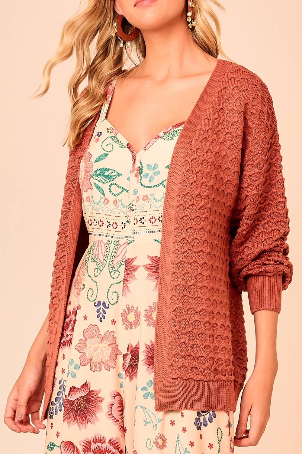 Escamas Rosa Compre Cardigan Escamas Rosa Antigo com Qualidade | Peahi