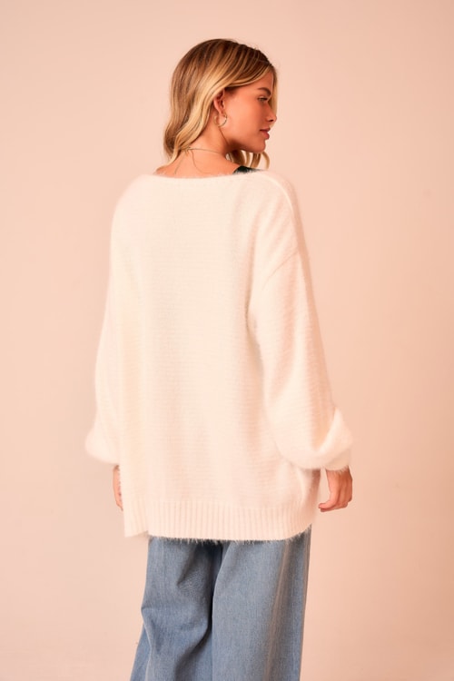 Cardigan Tricot Essencial Off - foto 3