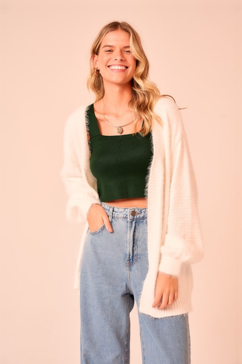 Cardigan Tricot Essencial Off - foto 1