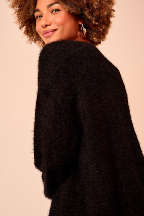 Cardigan Tricot Essencial Preto - foto 4