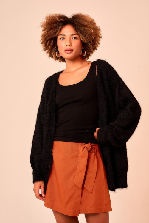 Cardigan Tricot Essencial Preto - foto 1