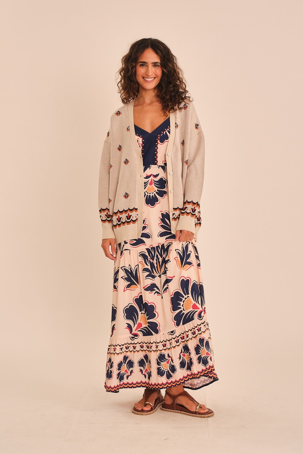 Cardigan Tricot Tapecaria Estampado