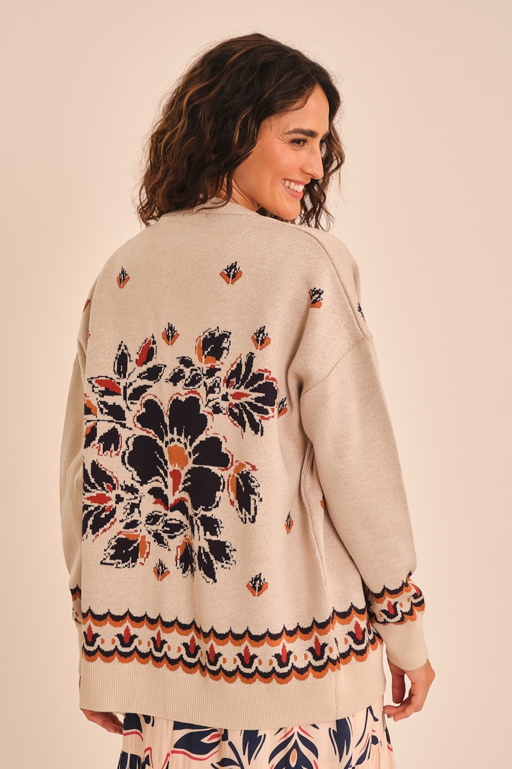 Cardigan Tricot Tapecaria Estampado