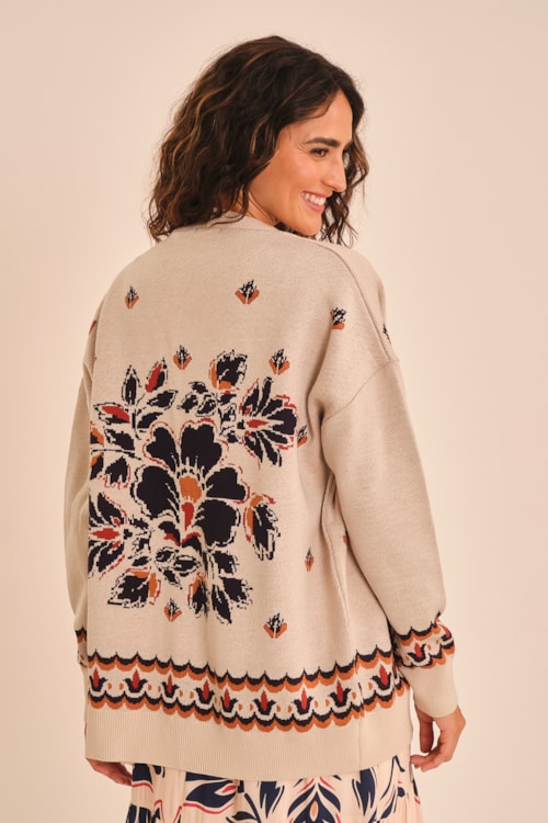 Cardigan Tricot Tapecaria Estampado - foto 2