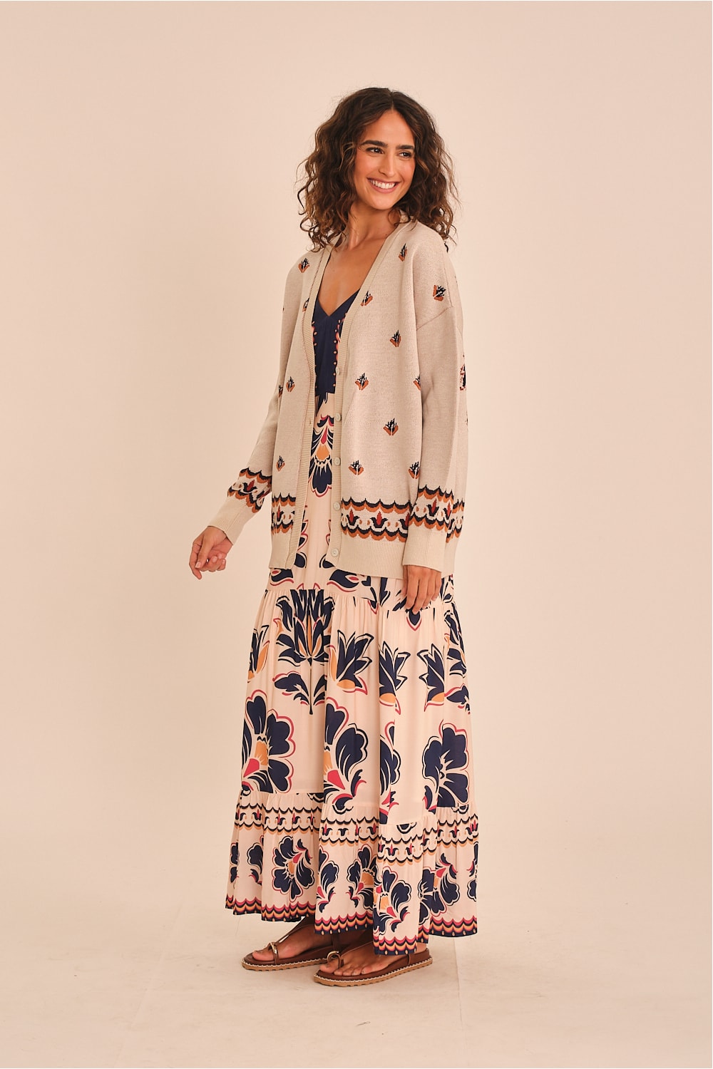 Cardigan Tricot Tapecaria Estampado