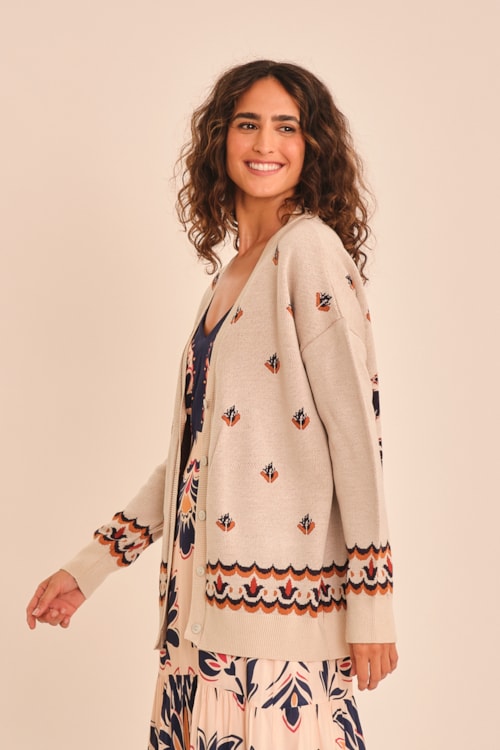 Cardigan Tricot Tapecaria Estampado - foto 5