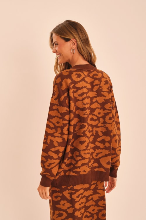Casaco Jacquard Onca Estampado - foto 10