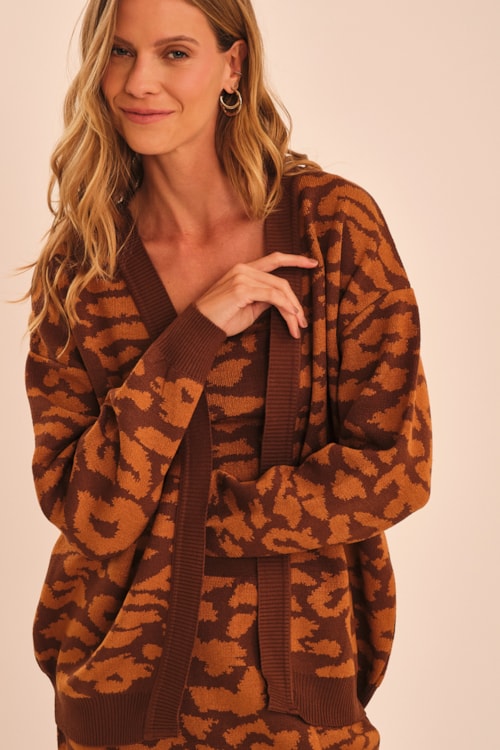 Casaco Jacquard Onca Estampado - foto 5