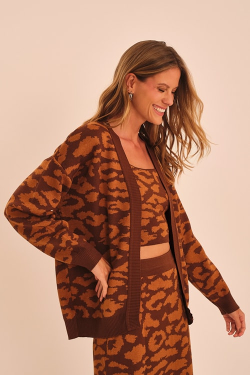 Casaco Jacquard Onca Estampado - foto 8